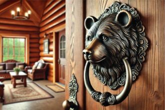 bear head metal zippies door