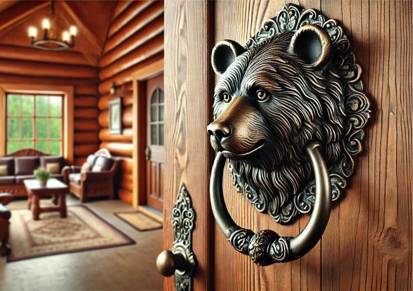 bear head metal zippies door